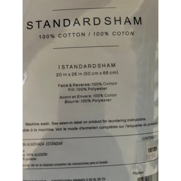 NIP Peyton Gray Standard Pillow Sham Velvety Feel Soft One Standard Sham - Picture 3 of 3